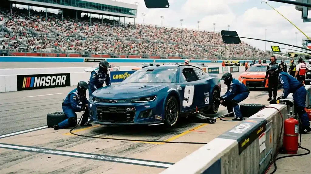 Chase Elliott, piloto Hendrick Motorsports, en pista con el coche número 9 para la temporada 2026